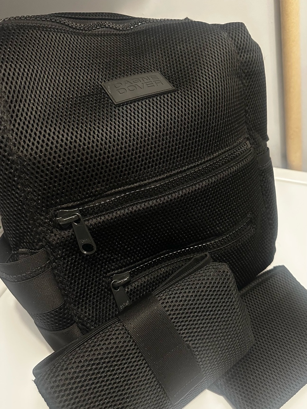 Dagne Dover Black Mesh Baby Bag Backpack